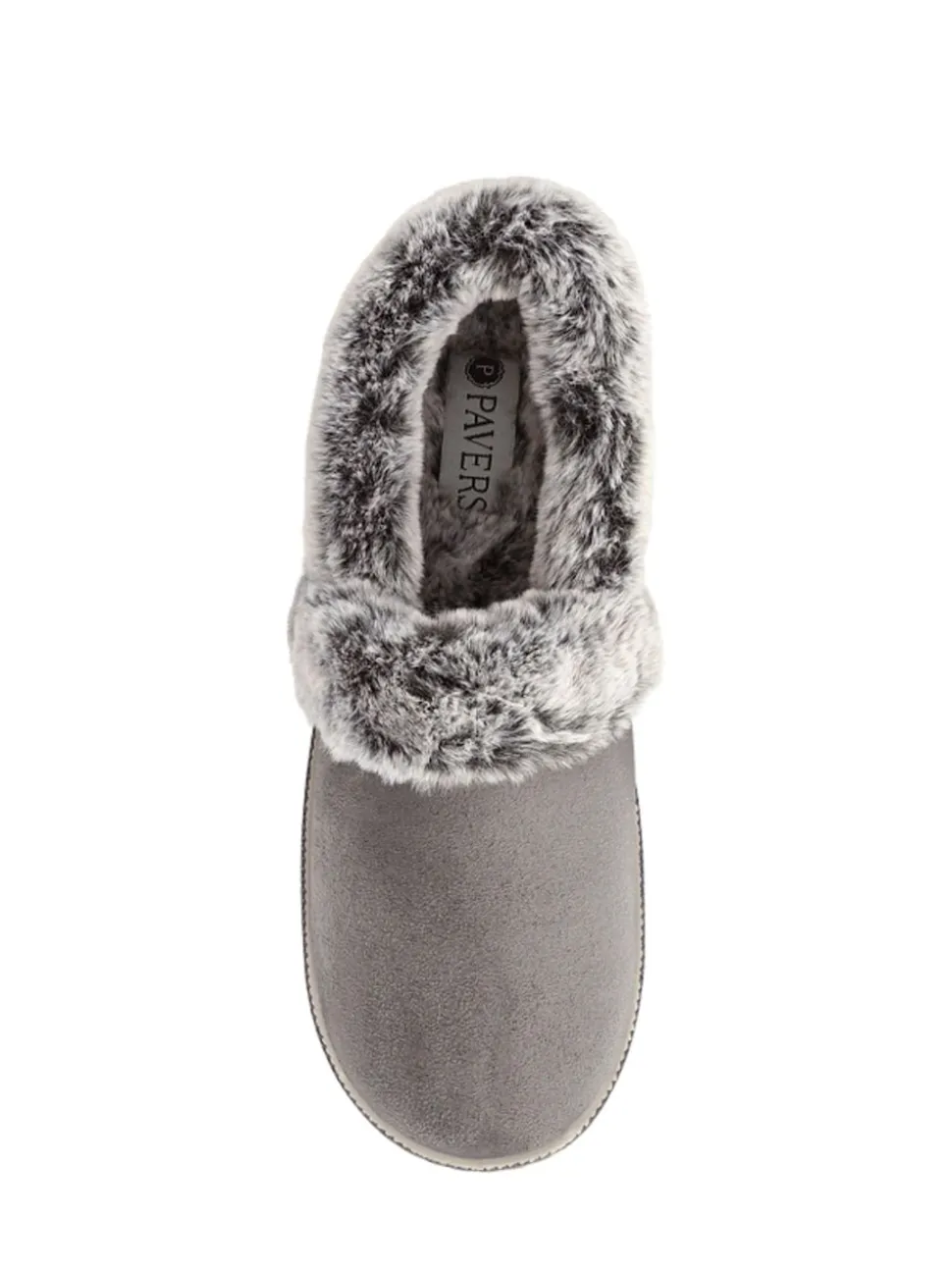 Pavers Grey Warm Lined Memory Foam Slippers