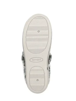 Pavers Grey Warm Lined Memory Foam Slippers