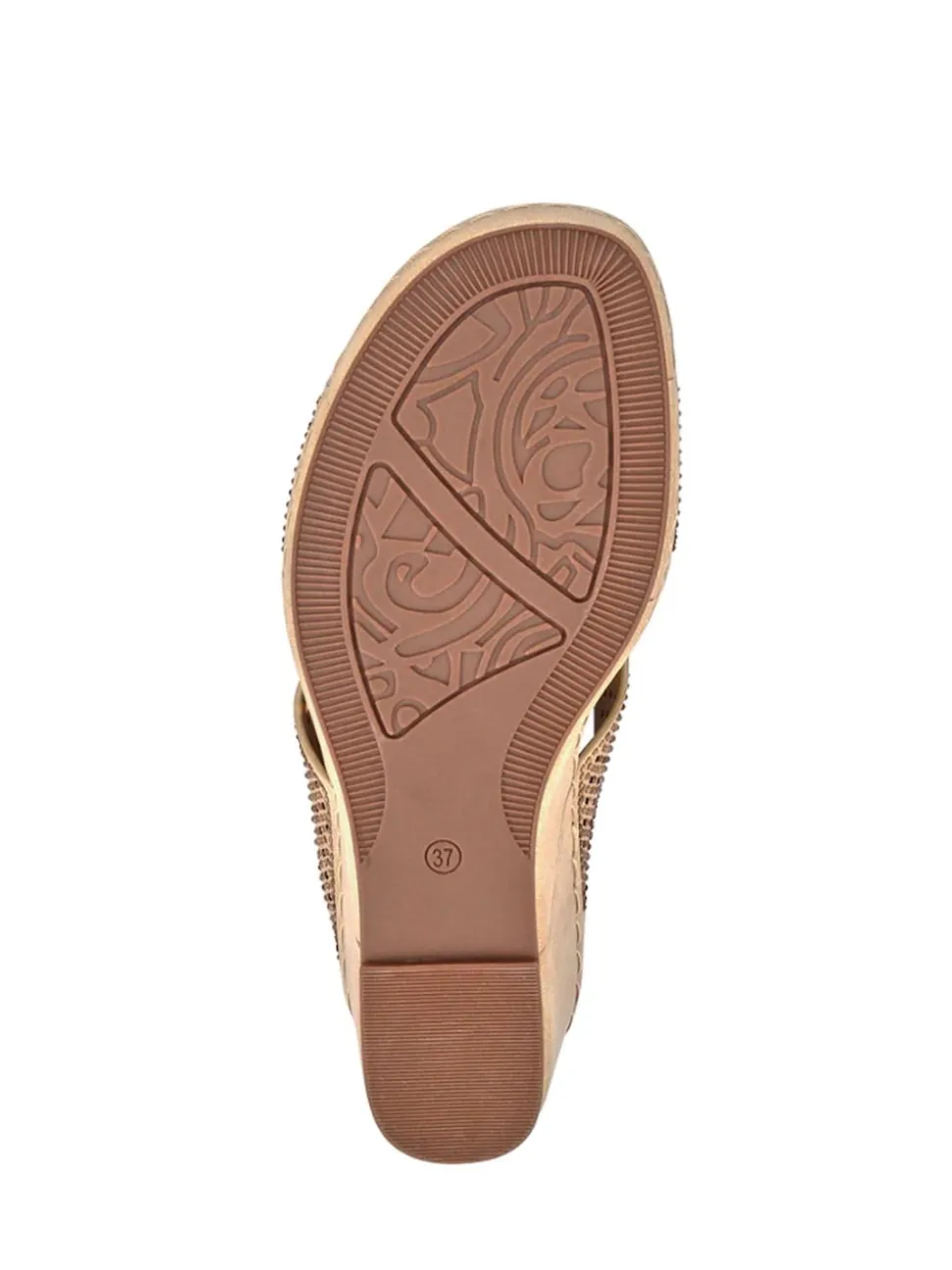 Pavers Natural Tall Wedge Heel Mules
