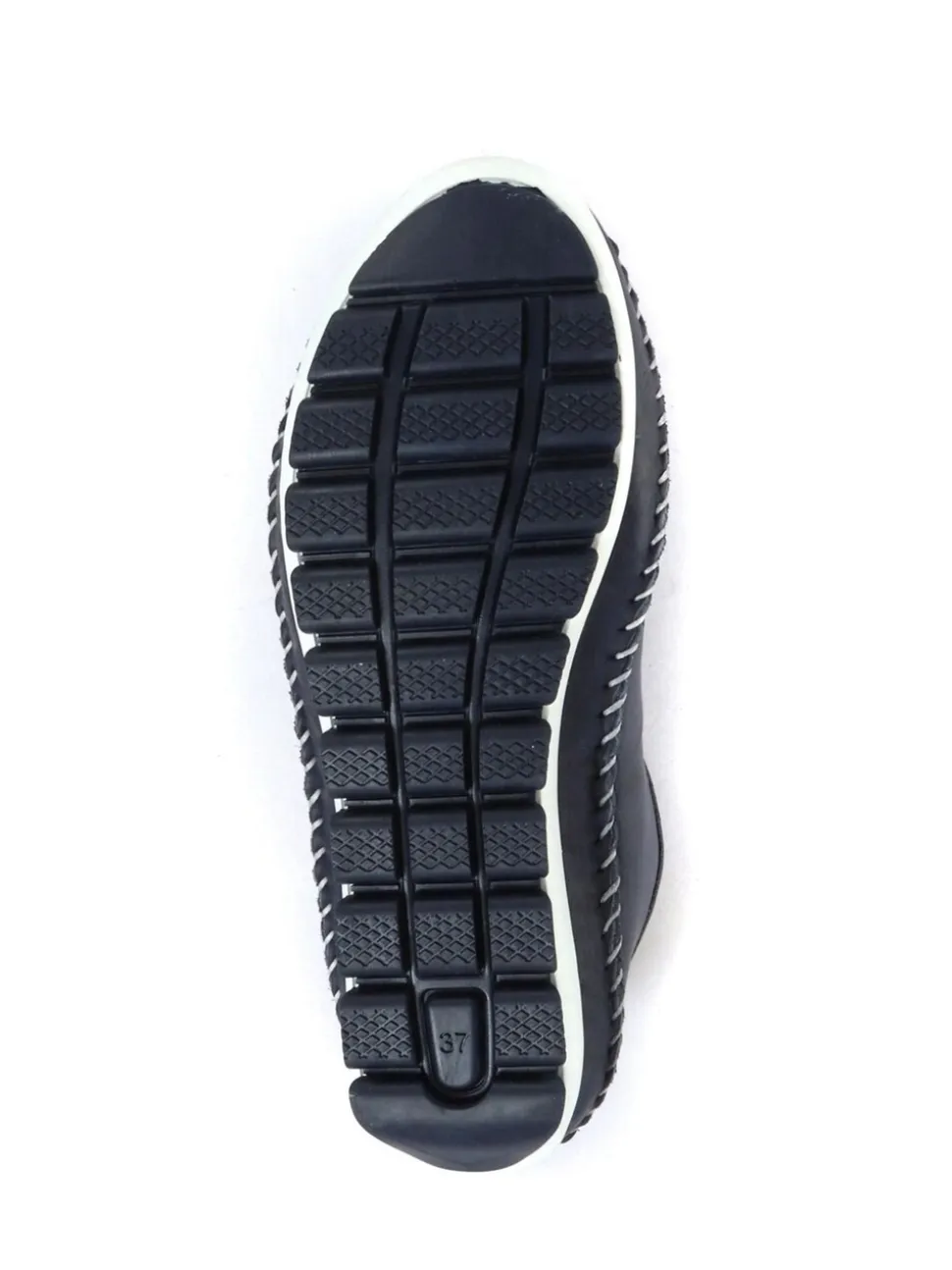 Pavers Navy Ladies Leather Lace-Up Trainers