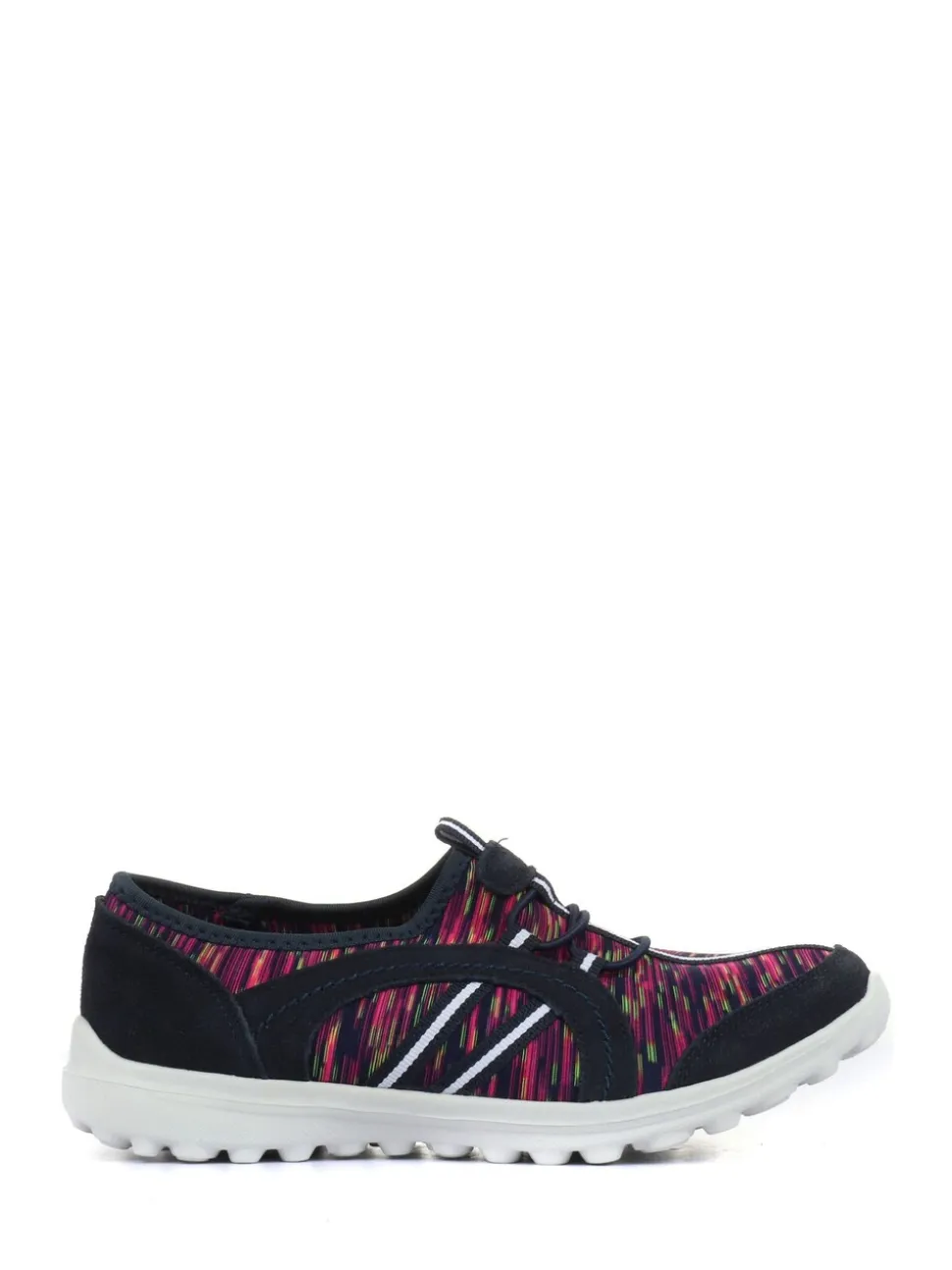 Pavers Navy Multi Pavers Ladies Wide Fit Lightweight Slip-On Trainers