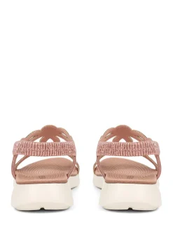 Pavers Pink Pavers Grey Embellished Flatform Sandals