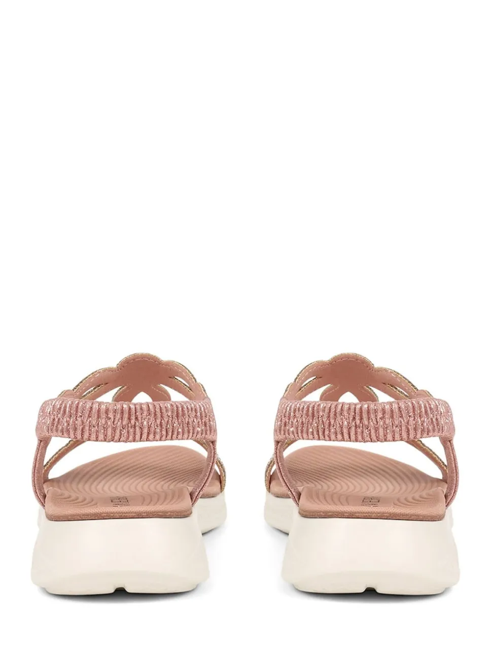 Pavers Pink Pavers Grey Embellished Flatform Sandals