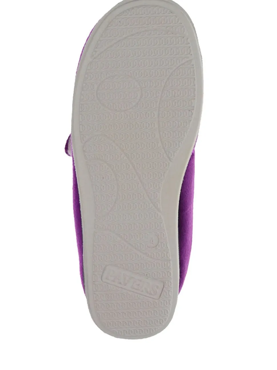 Pavers Purple Wide Fit Ladies Touch Fasten Full Slippers With Permalose Sole