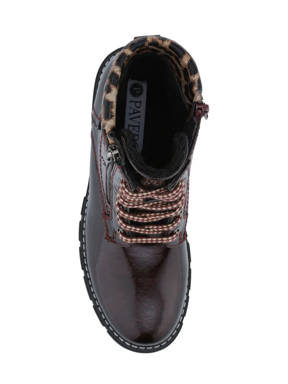 Pavers Red Zip & Lace-Up Ankle Boots