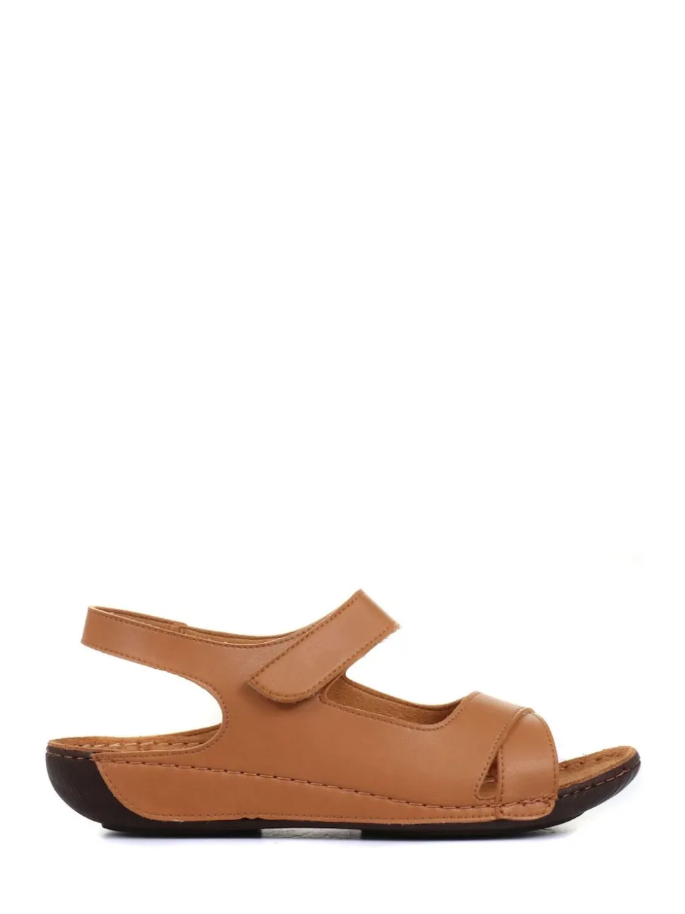 Pavers Tan Ladies Touch Fasten Sandals