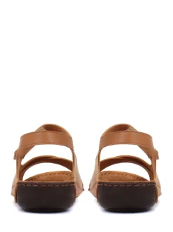 Pavers Tan Ladies Touch Fasten Sandals