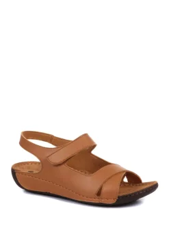 Pavers Tan Ladies Touch Fasten Sandals