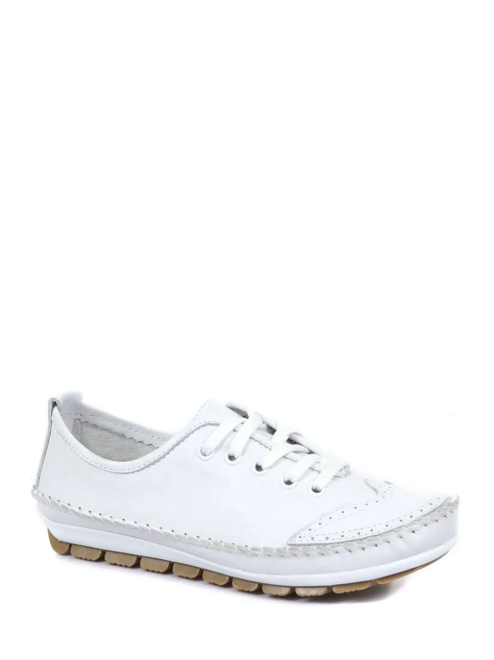 Pavers White Ladies Leather Lace-Up Trainers