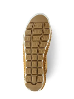 Pavers Yellow Ladies Leather Lace-Up Trainers