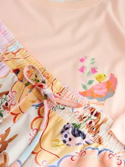 Peach Pink Hen Jersey Short Sleeve Pyjamas