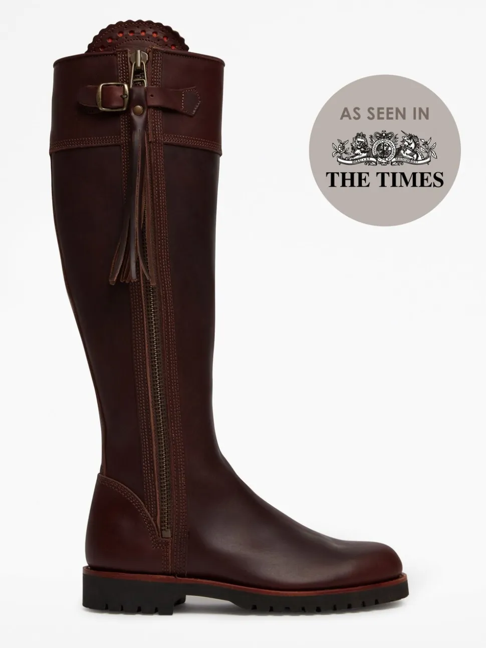 Penelope Chilvers Brown Wide Fit Long Tassel Leather Boots