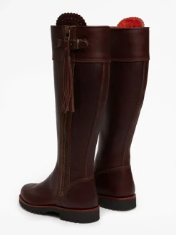 Penelope Chilvers Brown Wide Fit Long Tassel Leather Boots