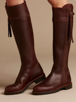 Penelope Chilvers Brown Wide Fit Long Tassel Leather Boots