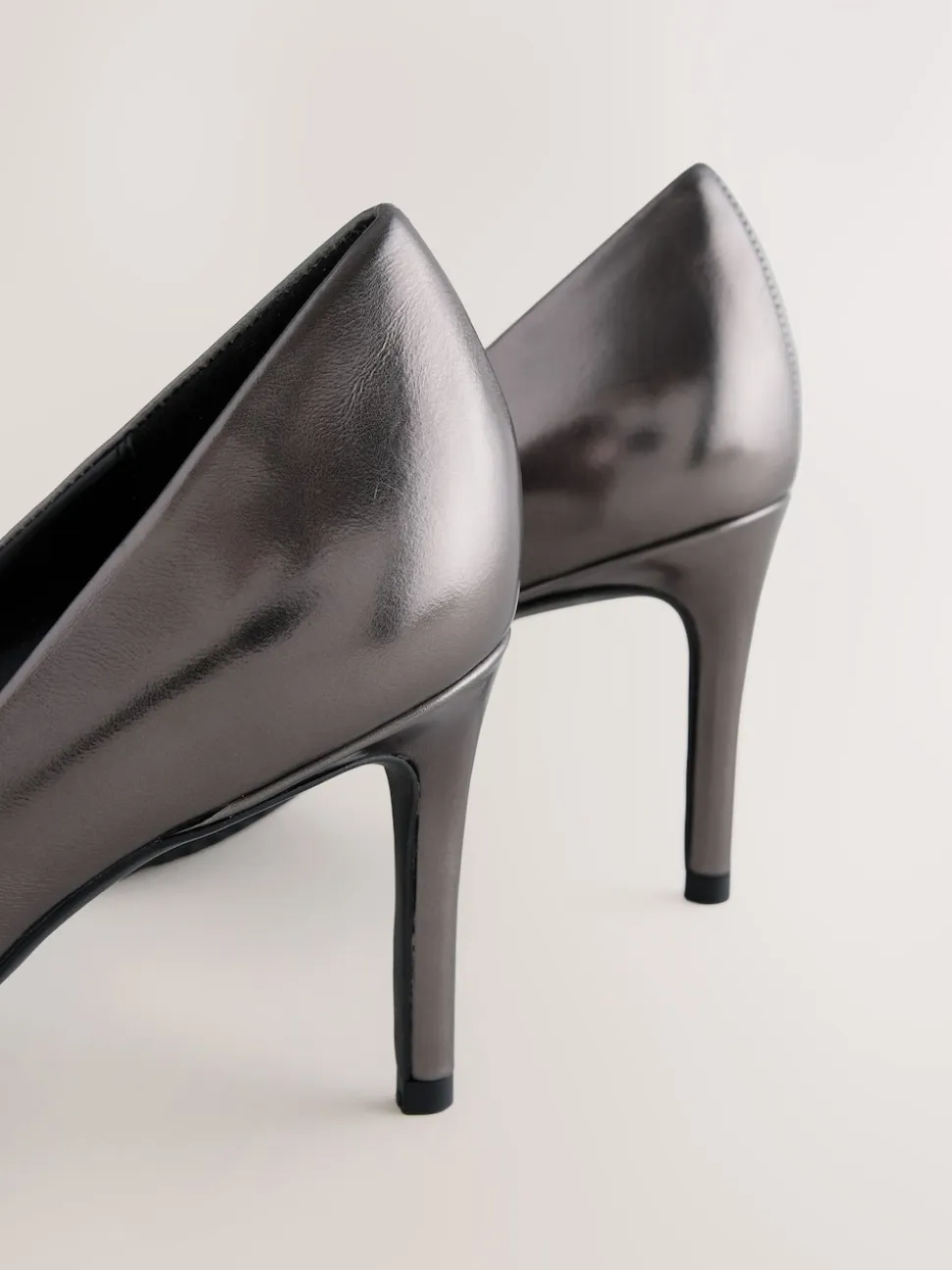 Pewter Forever Comfort® Bow Detail Leather Mid Court Shoes