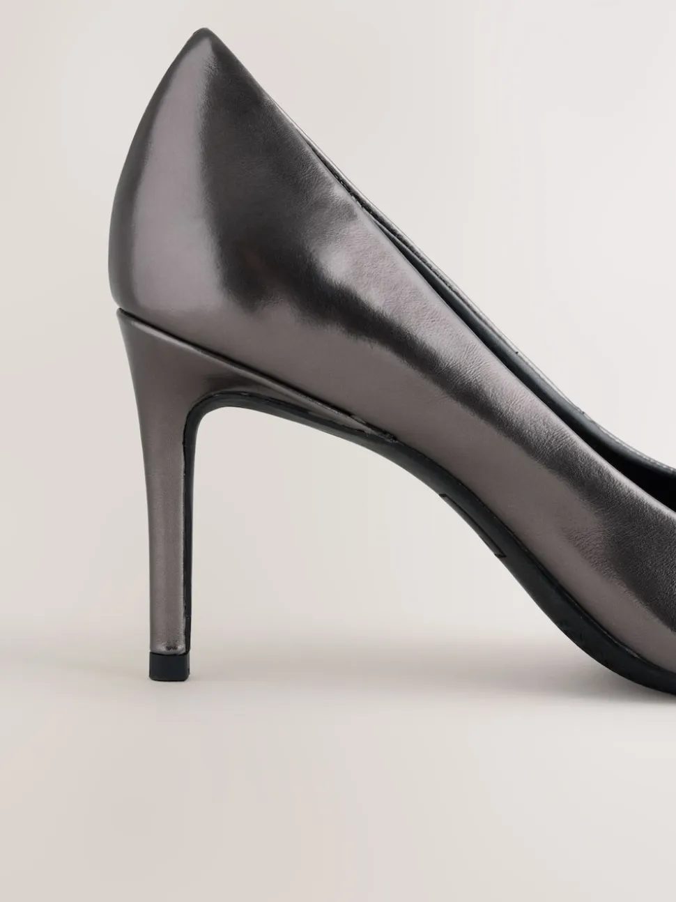 Pewter Forever Comfort® Bow Detail Leather Mid Court Shoes