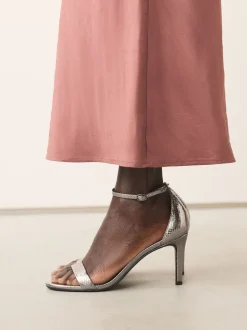 Pewter Forever Comfort® Strappy Heeled Sandals