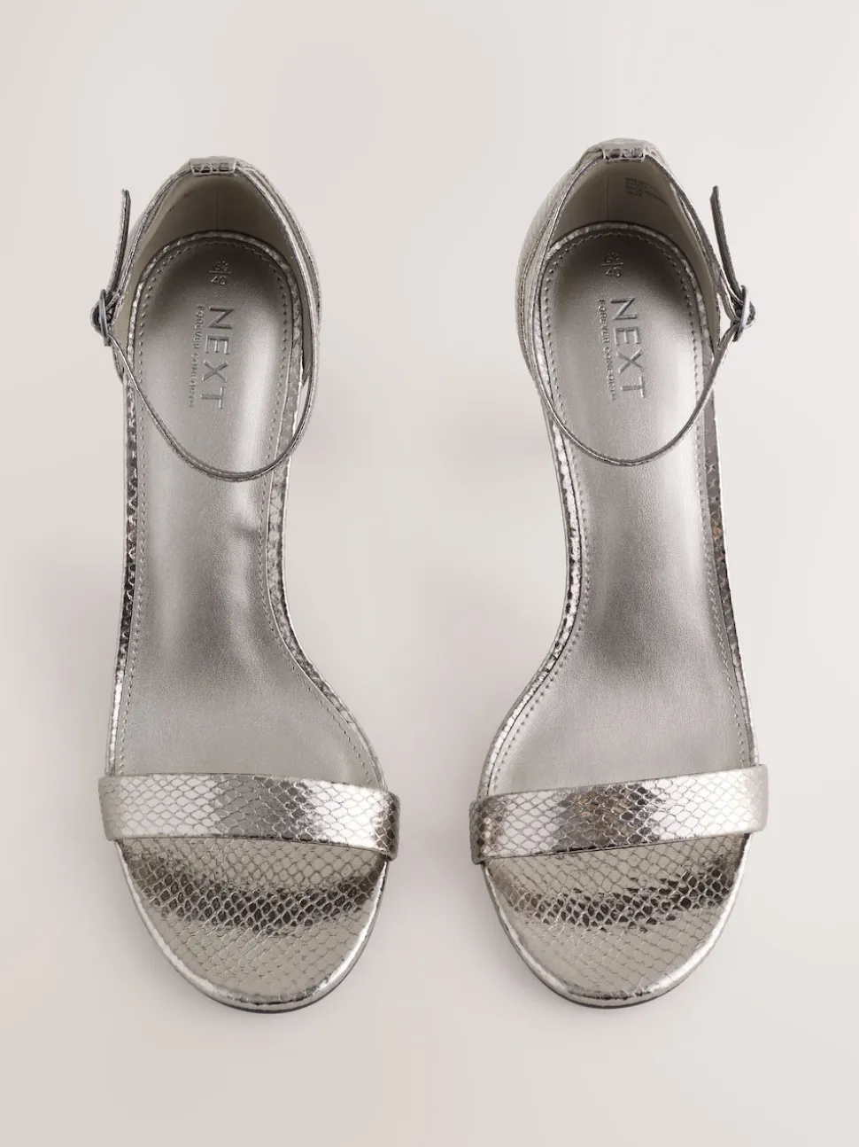 Pewter Forever Comfort® Strappy Heeled Sandals