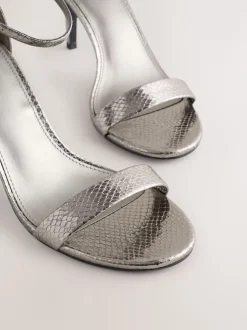 Pewter Forever Comfort® Strappy Heeled Sandals