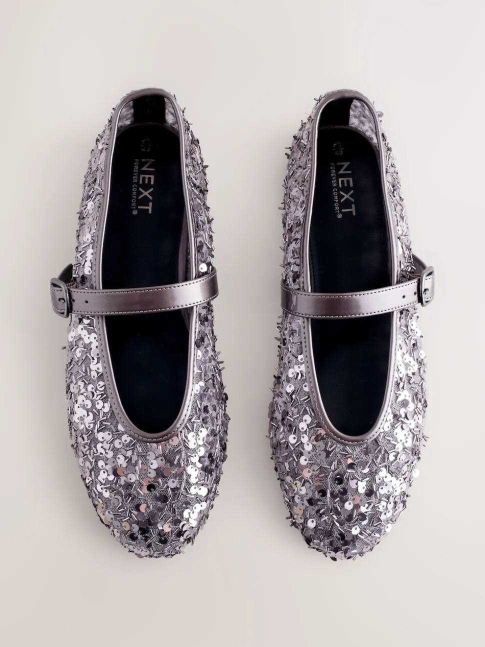 Pewter Sequin Forever Comfort® Embellished Sequin Mary Jane Shoes