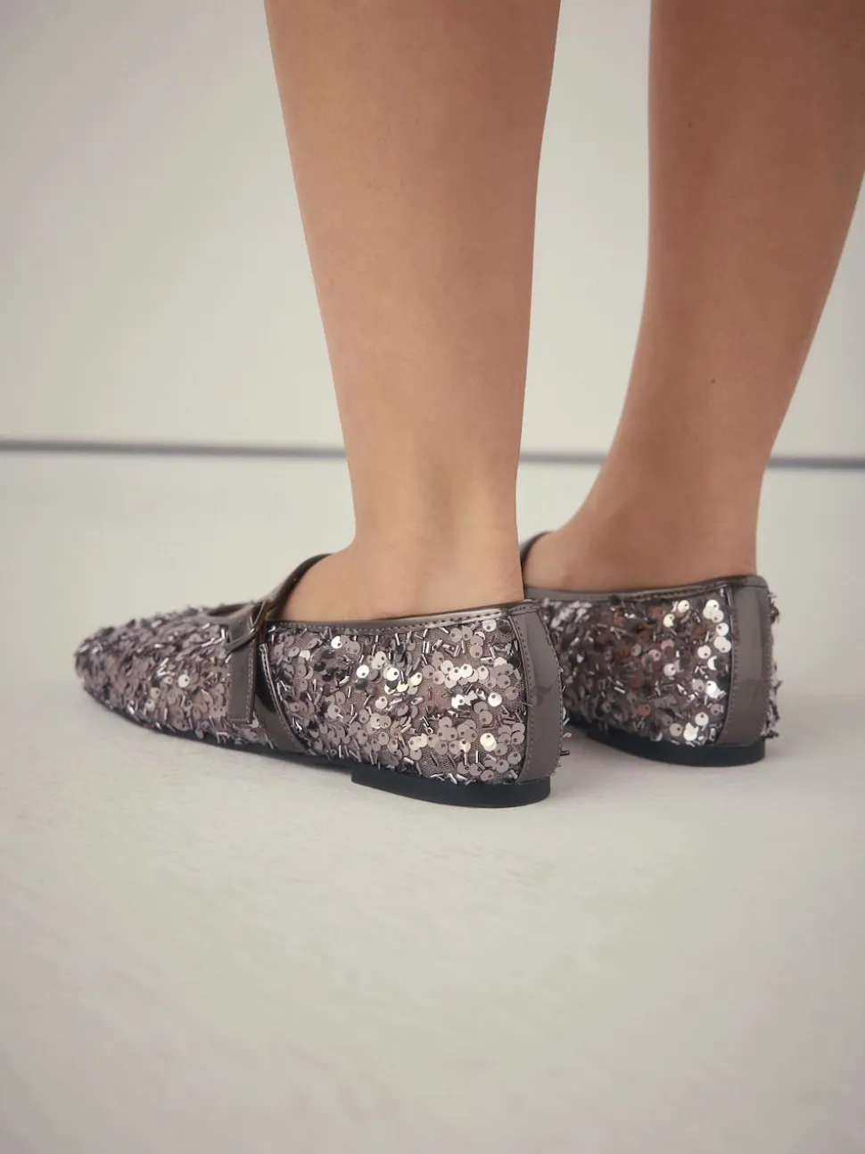 Pewter Sequin Forever Comfort® Embellished Sequin Mary Jane Shoes