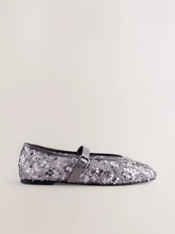 Pewter Sequin Forever Comfort® Embellished Sequin Mary Jane Shoes