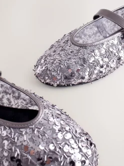 Pewter Sequin Forever Comfort® Embellished Sequin Mary Jane Shoes