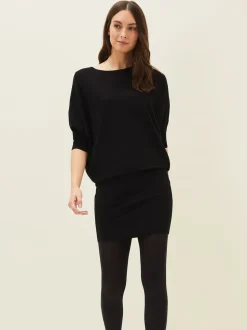 Phase Eight Black Becca Batwing Knitted Dress