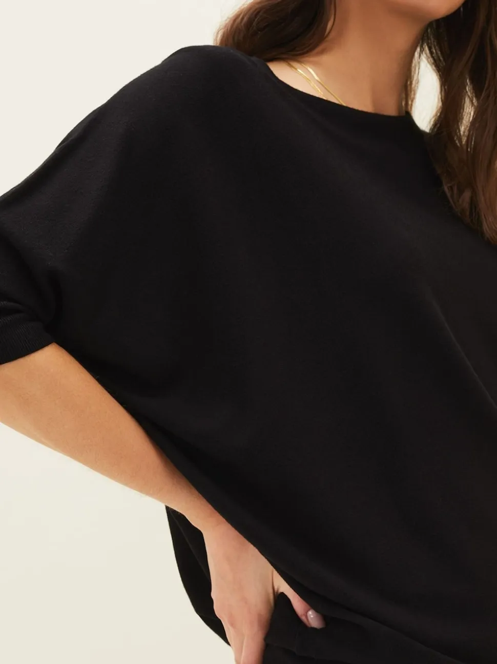 Phase Eight Black Becca Batwing Knitted Dress