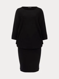 Phase Eight Black Becca Batwing Knitted Dress