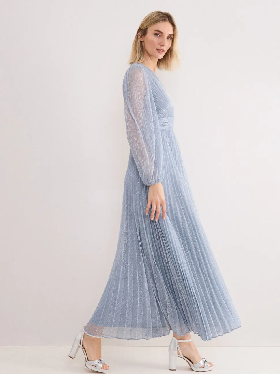 Phase Eight Blue Harper Plisse Dress