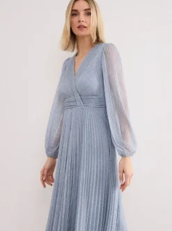 Phase Eight Blue Harper Plisse Dress