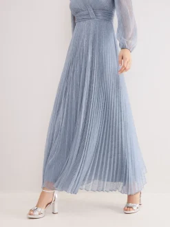 Phase Eight Blue Harper Plisse Dress