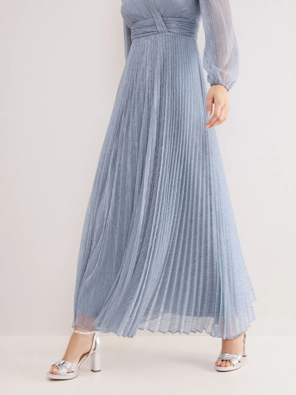 Phase Eight Blue Harper Plisse Dress