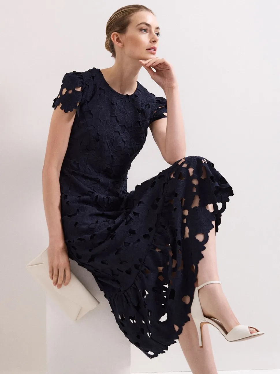 Phase Eight Blue Leilani Lace Dress