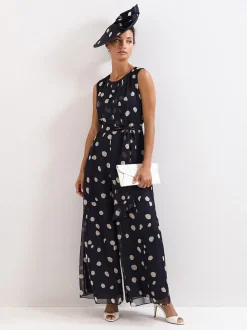 Phase Eight Blue Maxine Spot Jumpsuit