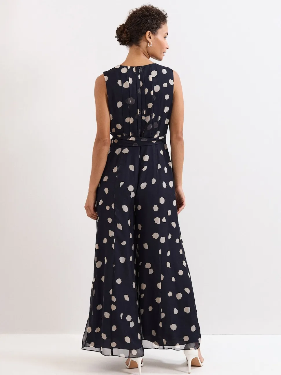 Phase Eight Blue Maxine Spot Jumpsuit