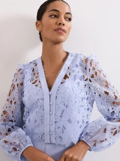 Phase Eight Blue Petite Winona Lace Jumpsuit