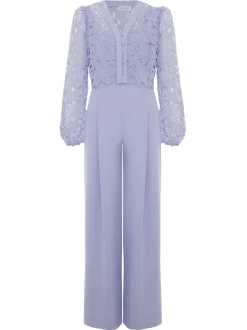 Phase Eight Blue Petite Winona Lace Jumpsuit