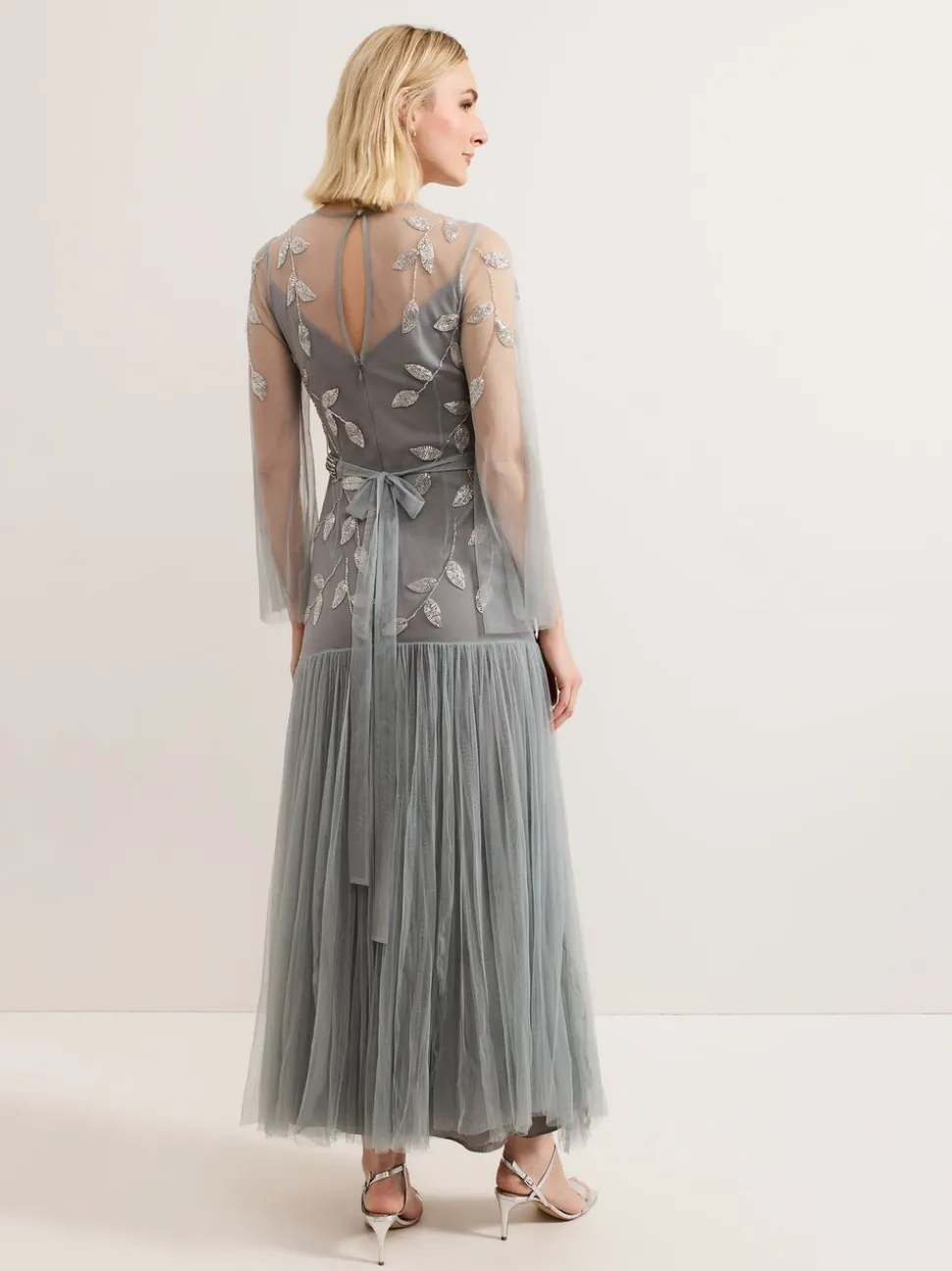 Phase Eight Blue Trish Beaded Dress