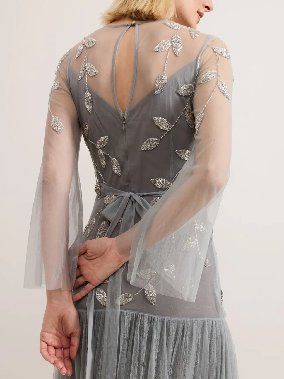 Phase Eight Blue Trish Beaded Dress