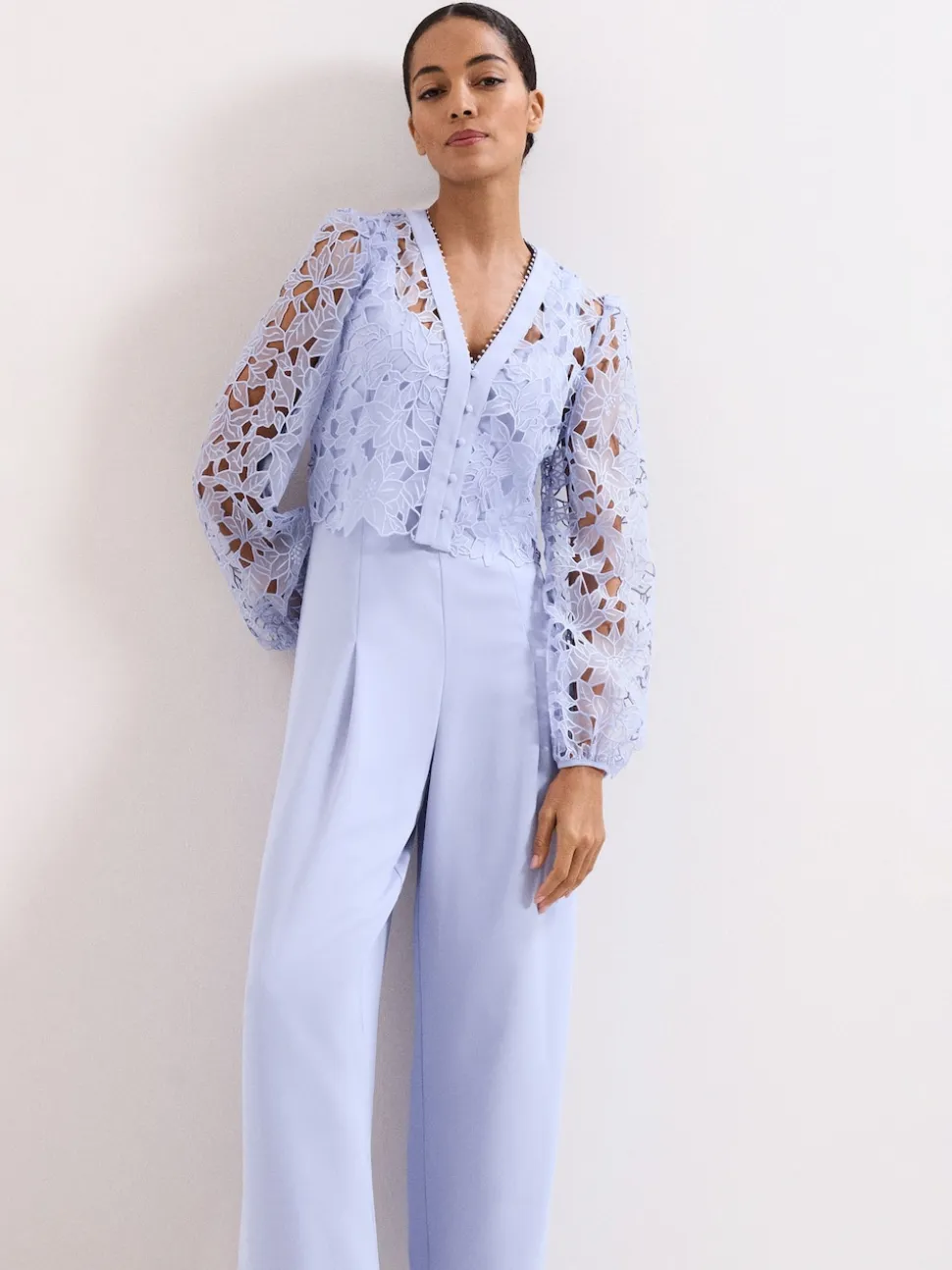 Phase Eight Blue Winona Lace Jumpsuit