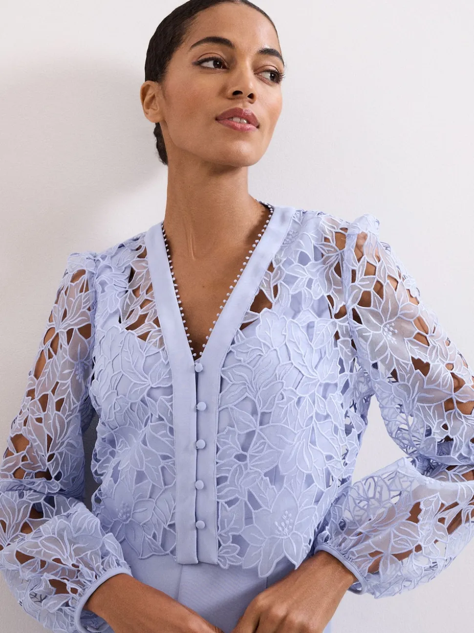 Phase Eight Blue Winona Lace Jumpsuit