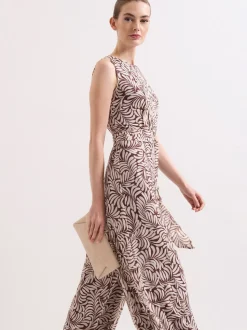 Phase Eight Brown Janine Leaf Jumpsuit