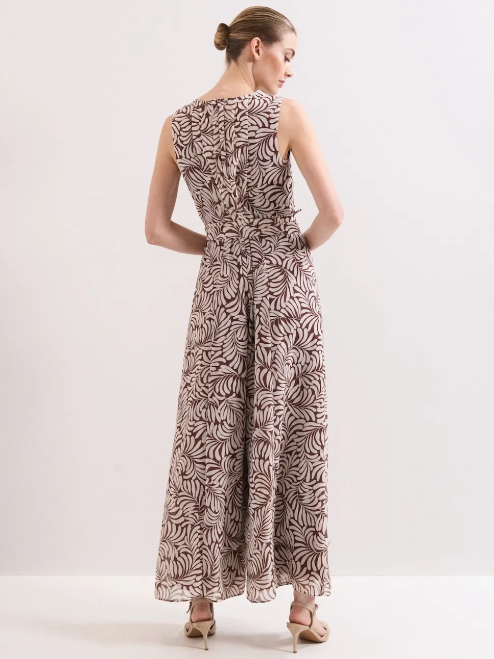 Phase Eight Brown Petite Janine Leaf Jumpsuit