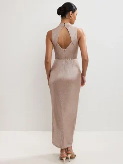 Phase Eight Gold Libby Metallic Dress