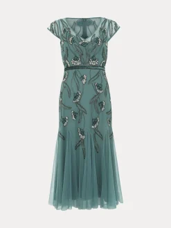 Phase Eight Green Evonne Beaded Dress