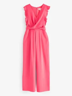 Phase Eight Pink Ayla Ruffle Jumpsuit