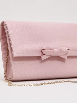 Phase Eight Pink Grosgrain Bow Clutch