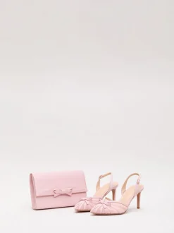 Phase Eight Pink Grosgrain Bow Clutch